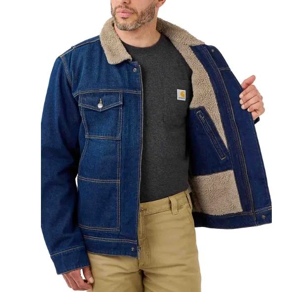 105478 Relaxed Fit Denim Sherpa-Lined Jacket