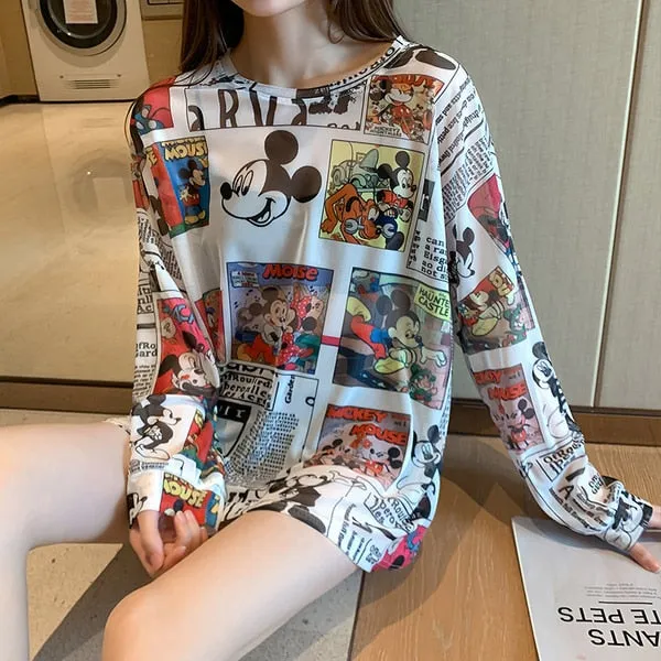 Anime Large / XL  Mesh Shirt Women Lightweight Sheer Transparent Long Sleeve Blouse Ladies T-shirt