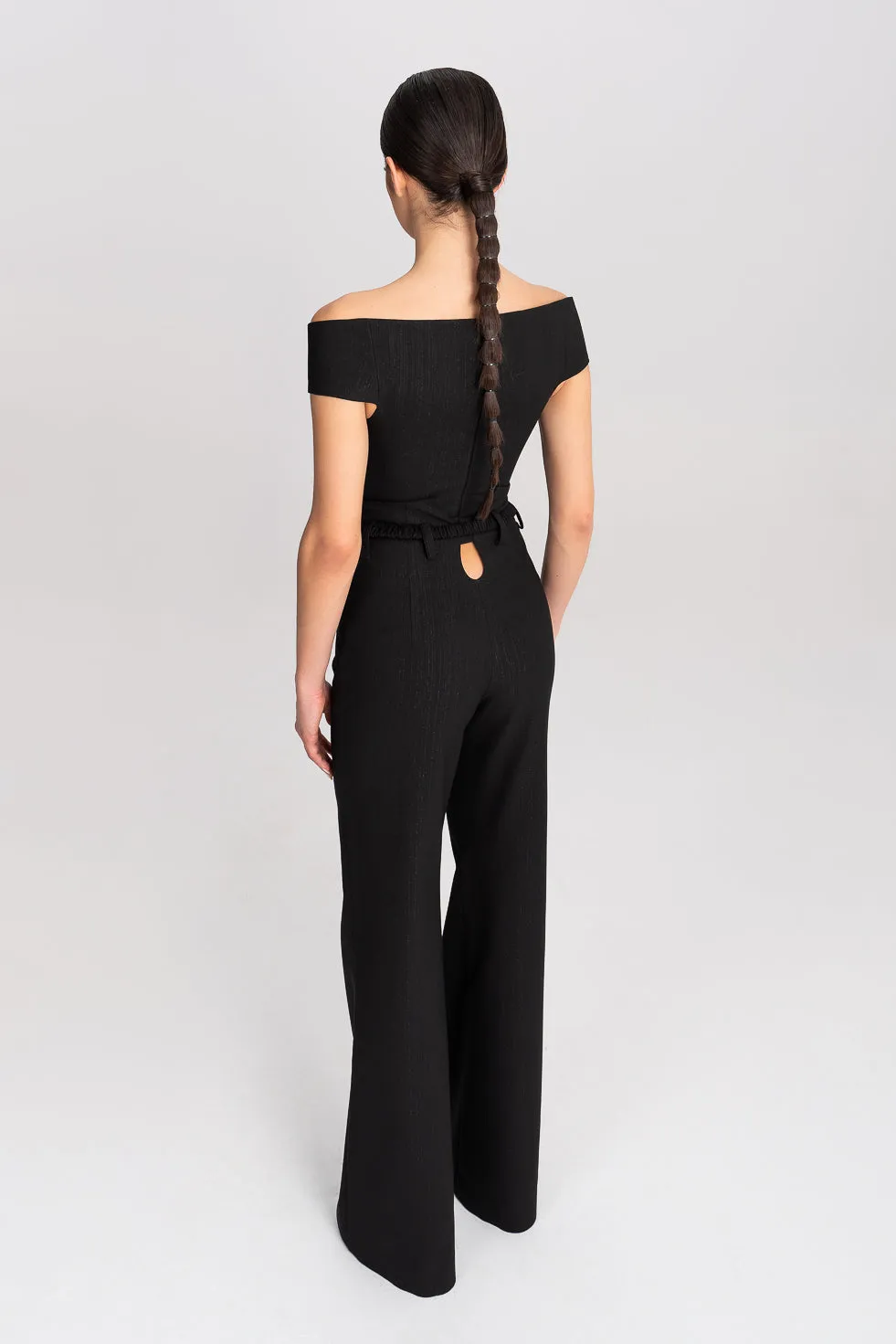 'Aria' Cutout Cotton-Blend Flared Trousers