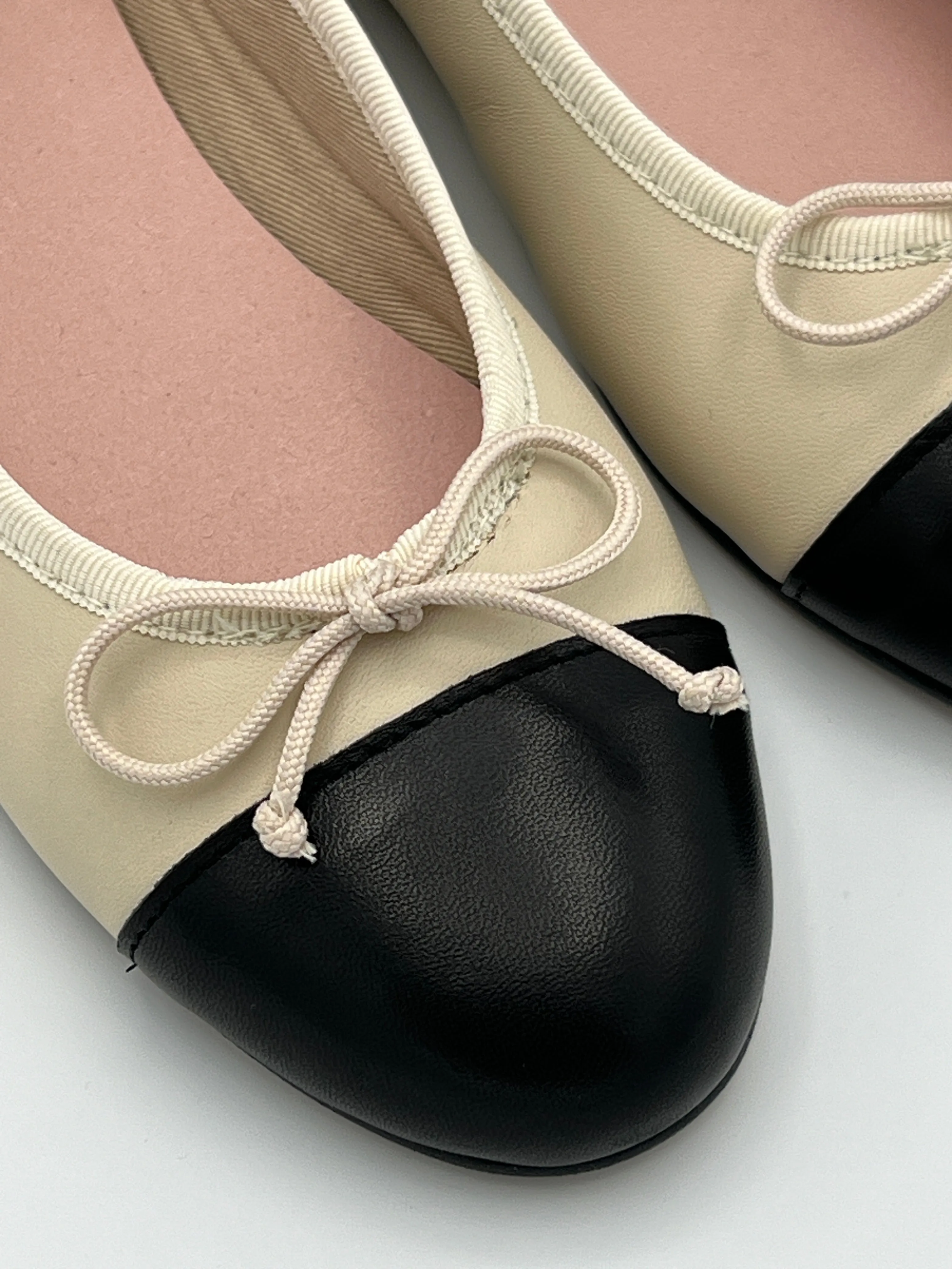 Beige & Black Ballet Flat