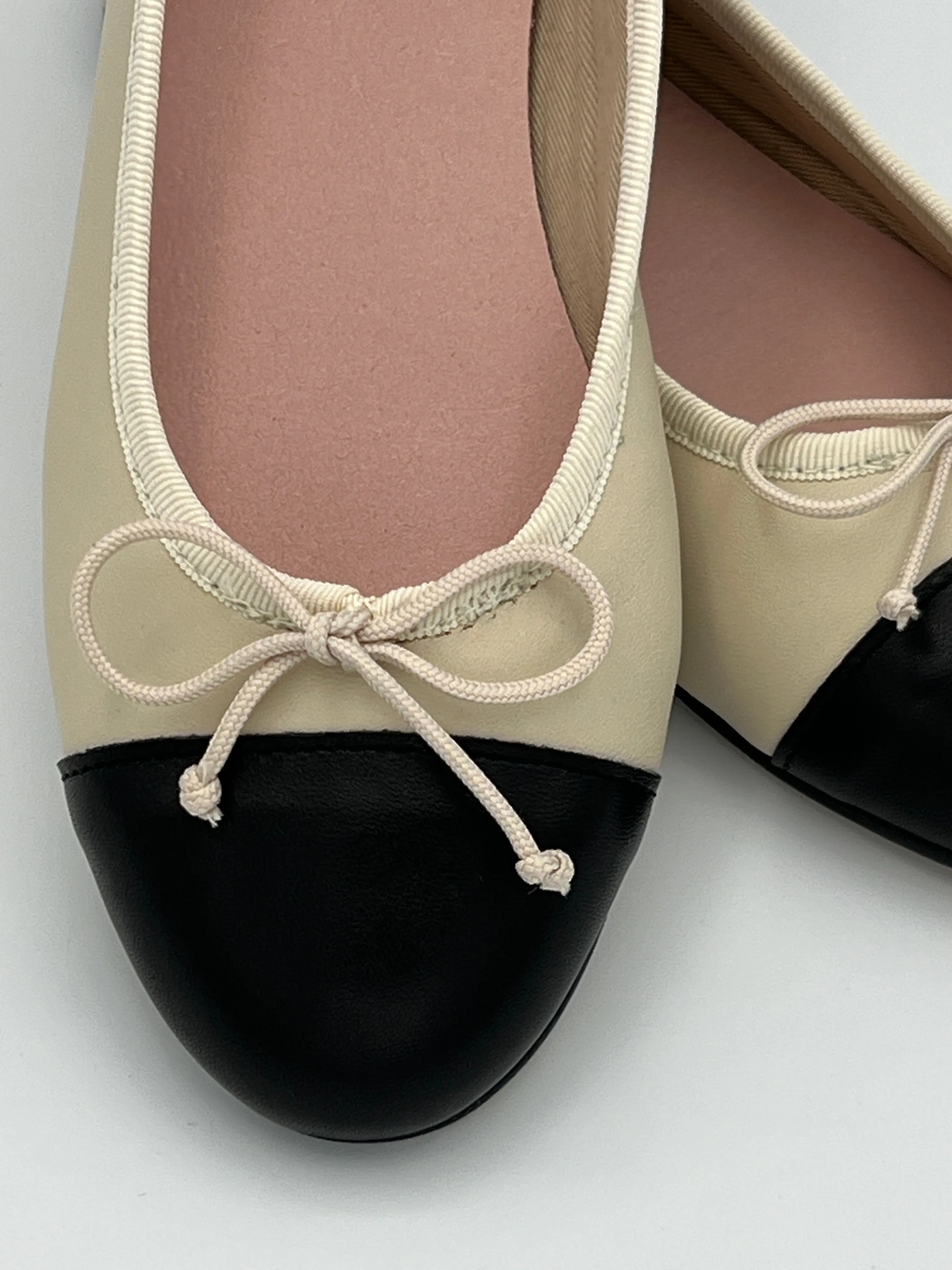 Beige & Black Ballet Flat