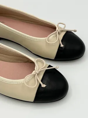 Beige & Black Ballet Flat