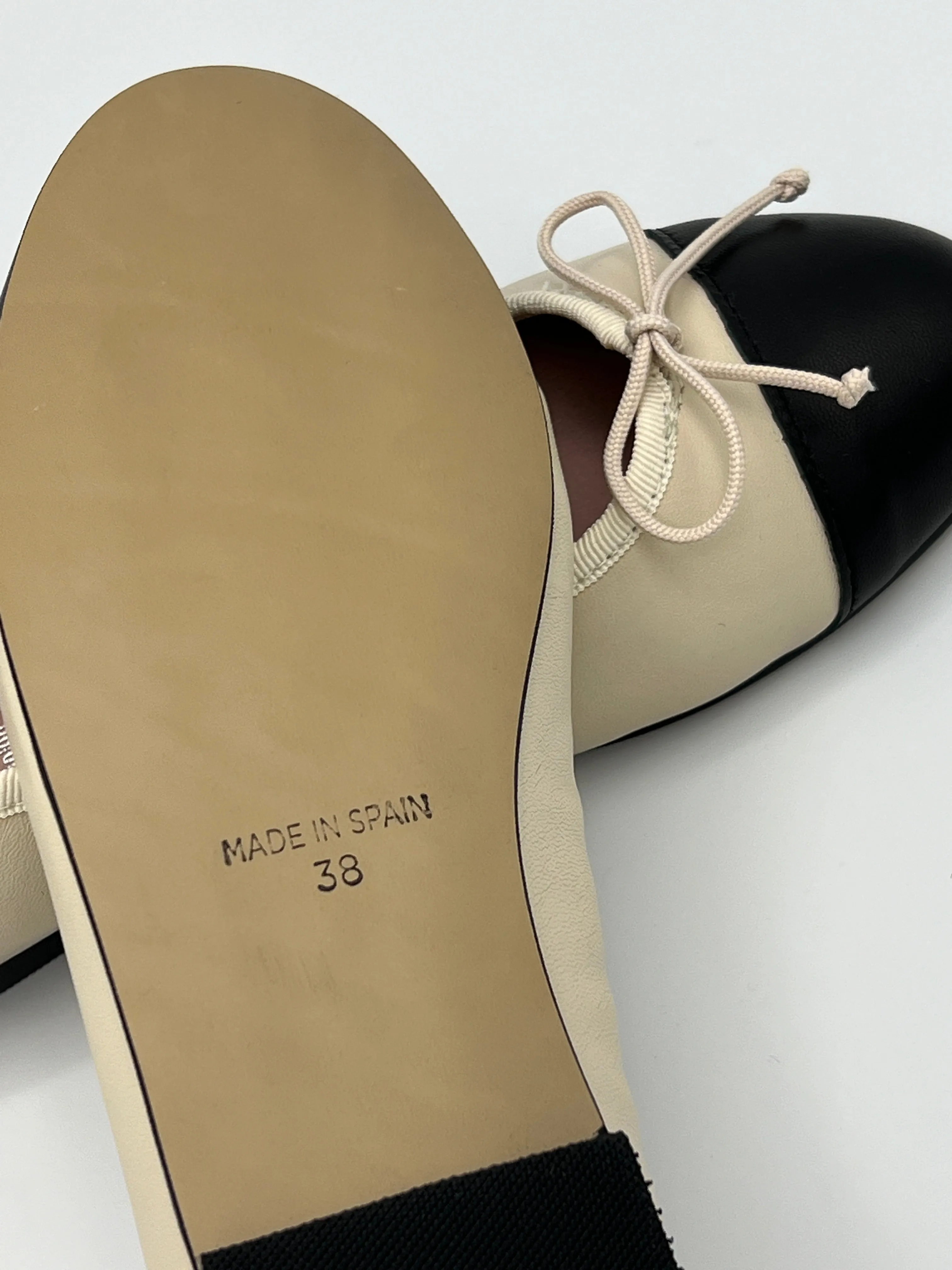 Beige & Black Ballet Flat