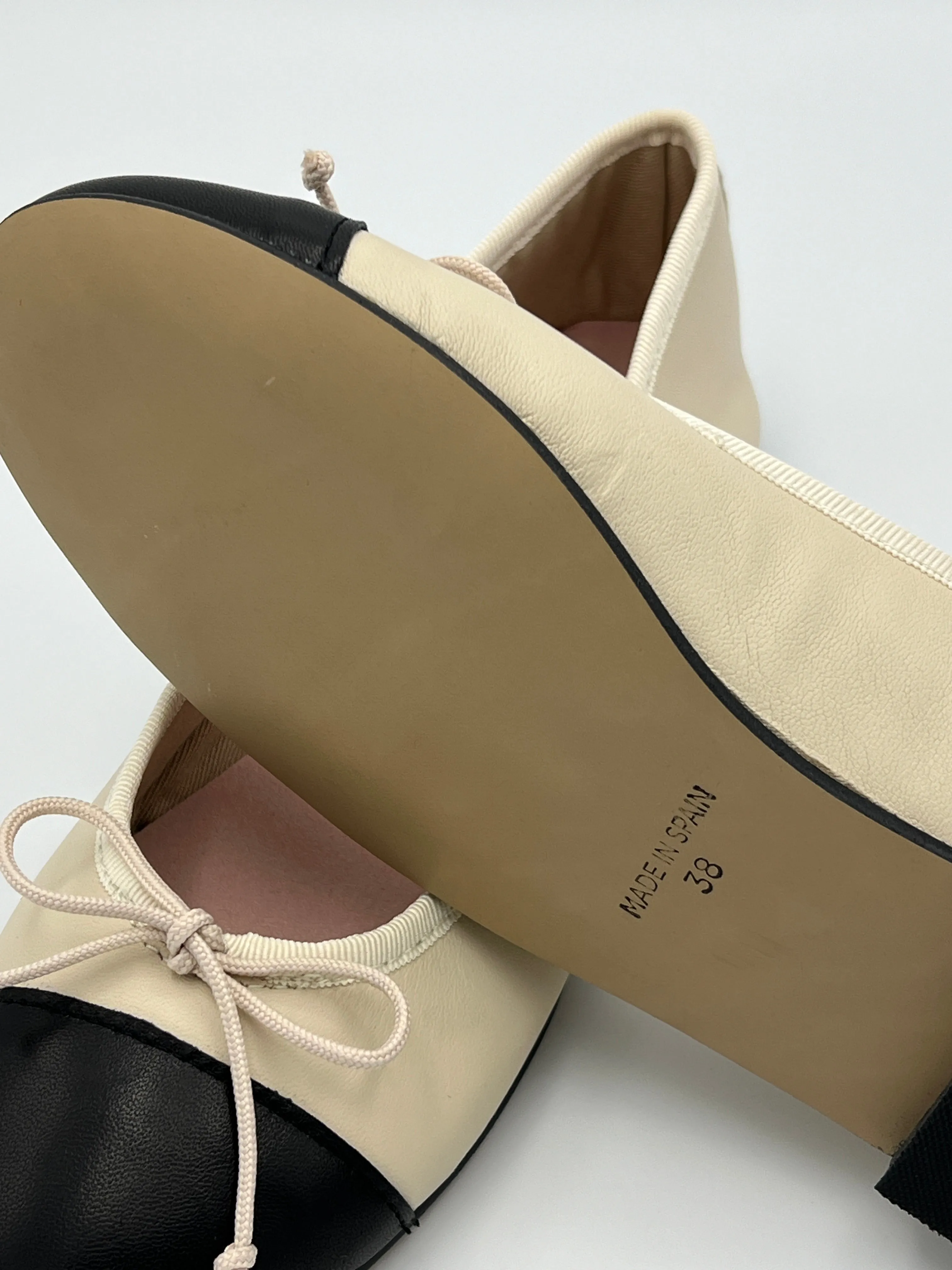 Beige & Black Ballet Flat