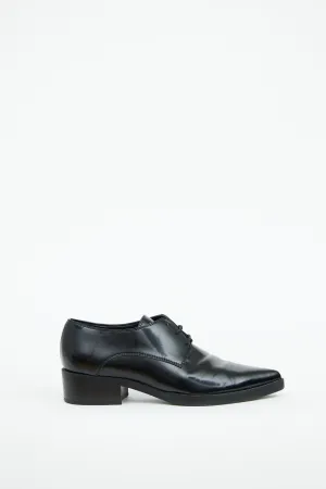 Black Patent Pointed Toe Derby