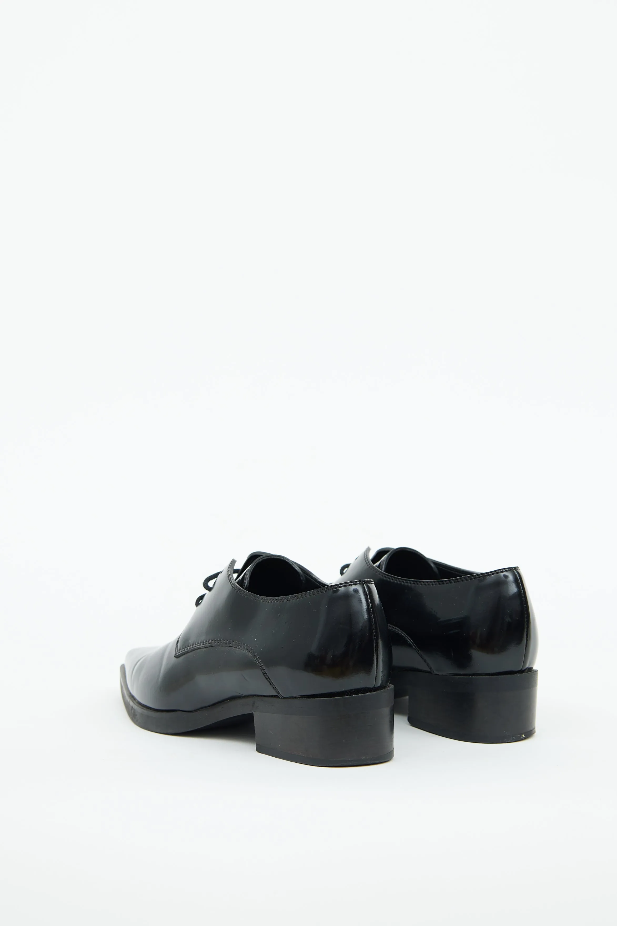 Black Patent Pointed Toe Derby