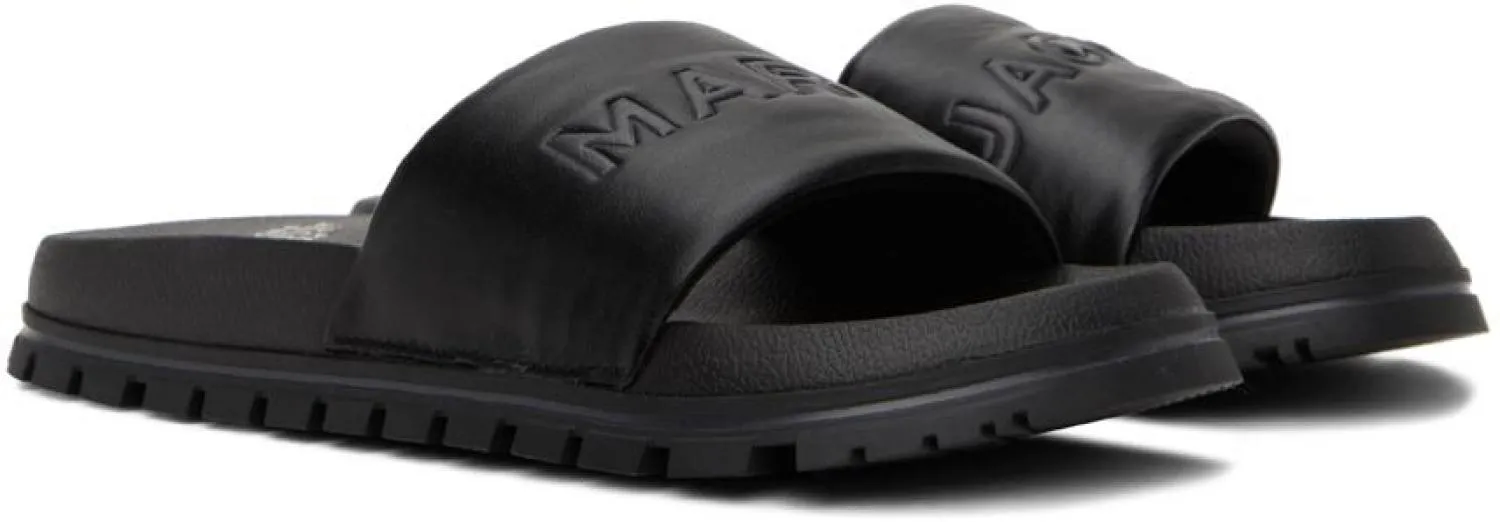 Black 'The Leather Slide' Sandals