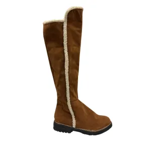 Brown and Cream Long Winters Boots Women's