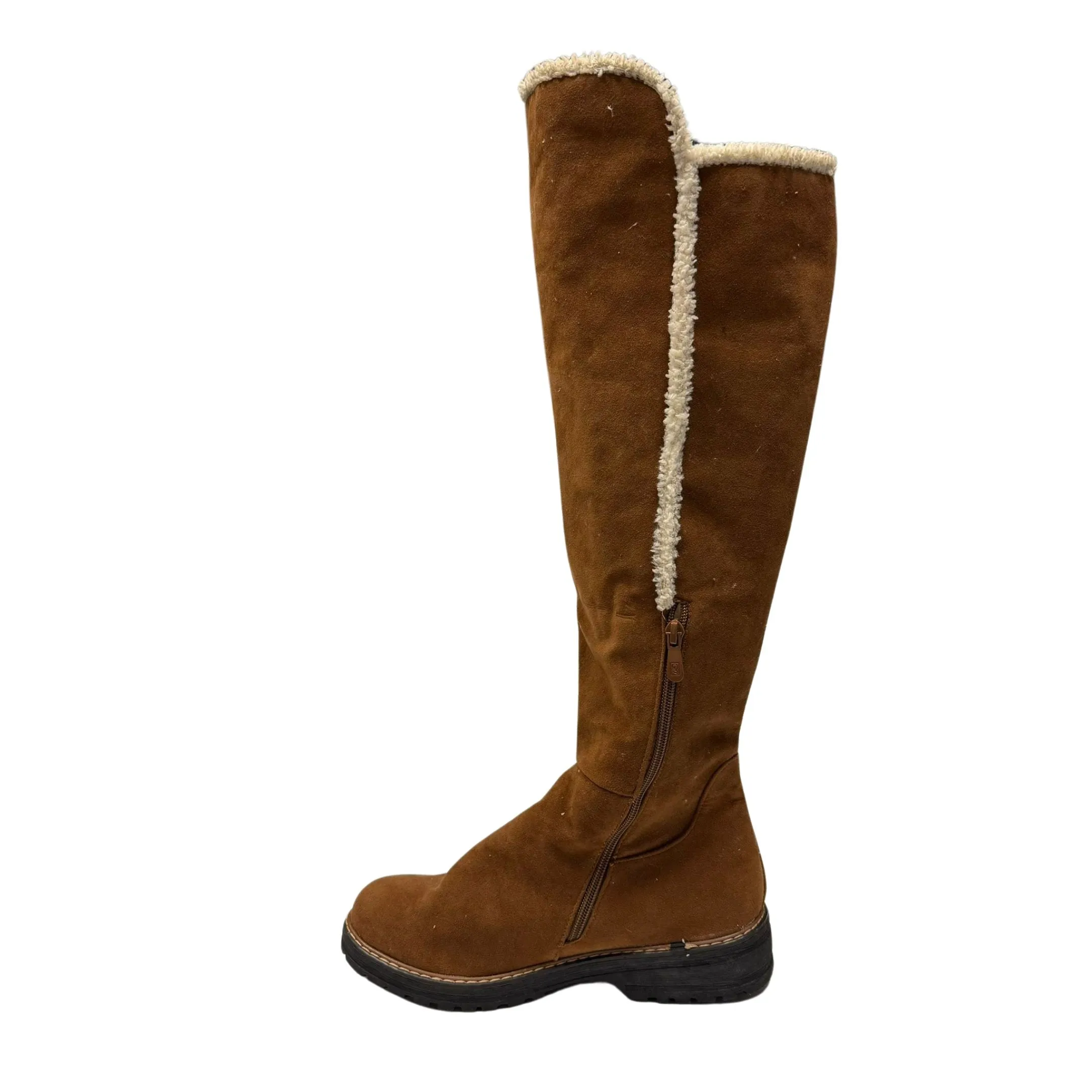 Brown and Cream Long Winters Boots Women's