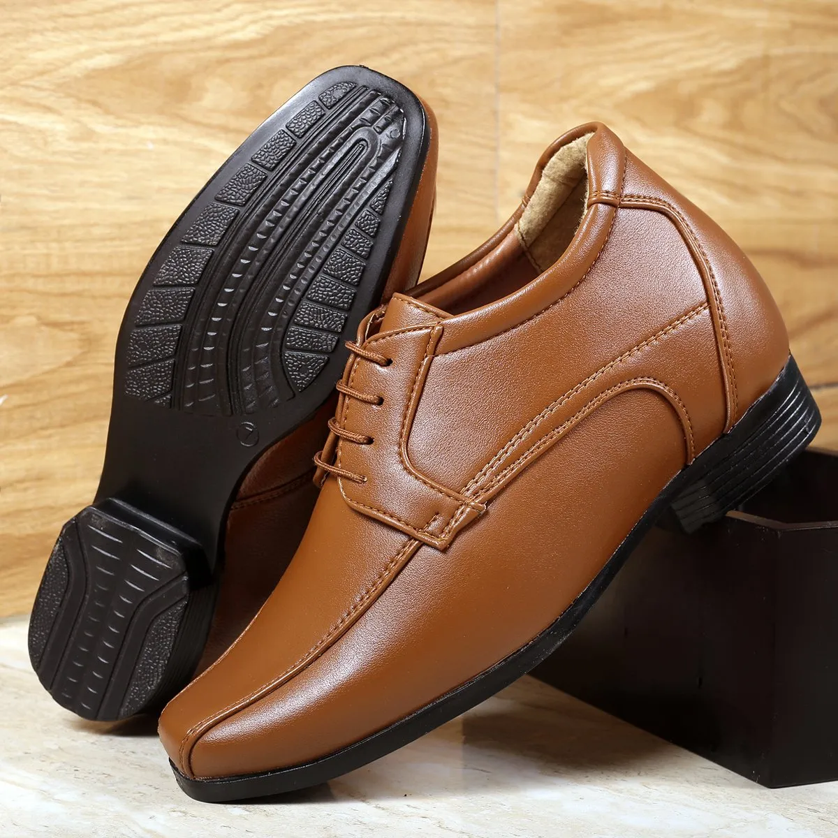 Bxxy's Faux Leather Partywear Lace-up Formal Shoes for Men