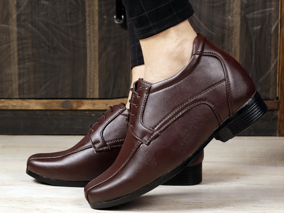 Bxxy's Faux Leather Partywear Lace-up Formal Shoes for Men