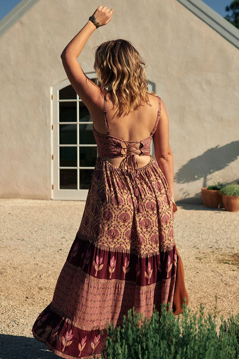 Château Quilted Strappy Maxi Dress