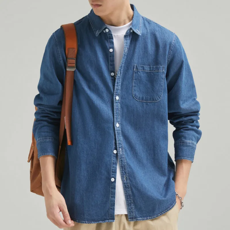 CLASSIC 100% COTTON DENIM SHIRT