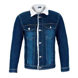 Classic Denim Sherpa Jacket in Blue