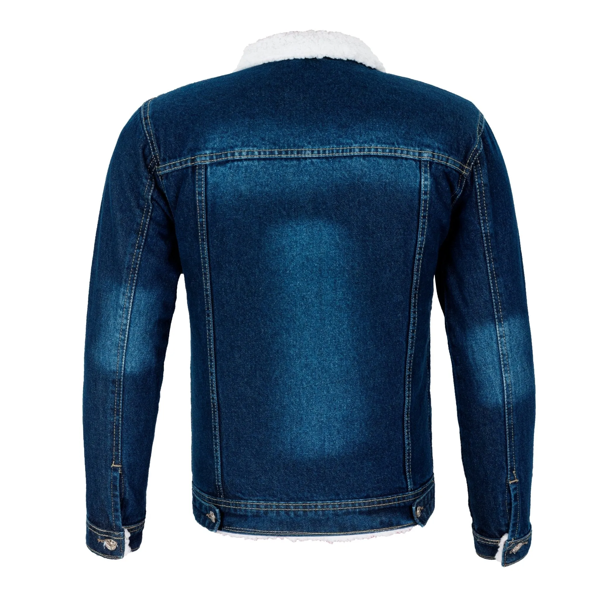 Classic Denim Sherpa Jacket in Blue