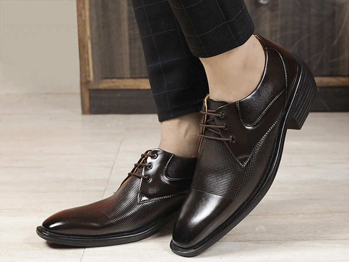 Classy Brown Oxford Formal, Casual And Outdoor Shoes With High Heel-JonasParamount