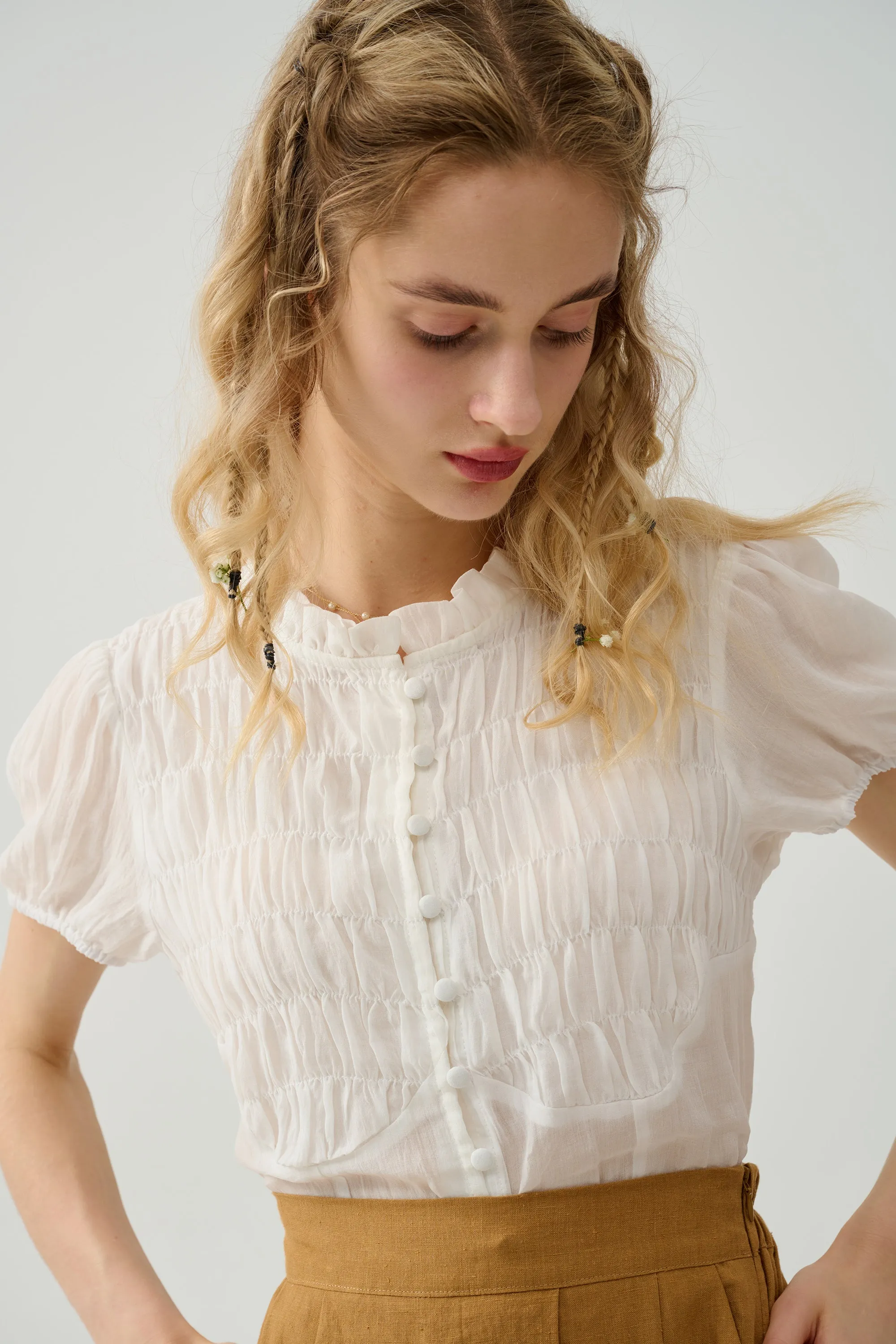 Clove 9 | smocked linen blouse