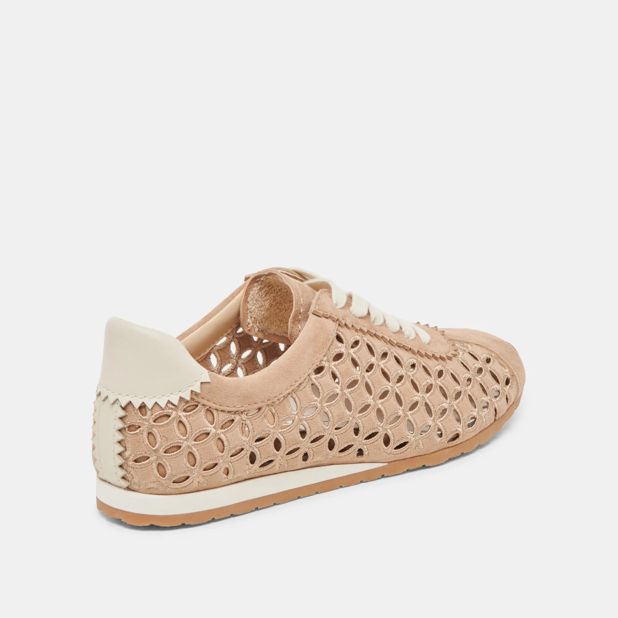 DANIE EYELET PERF SNEAKERS CAMEL SUEDE