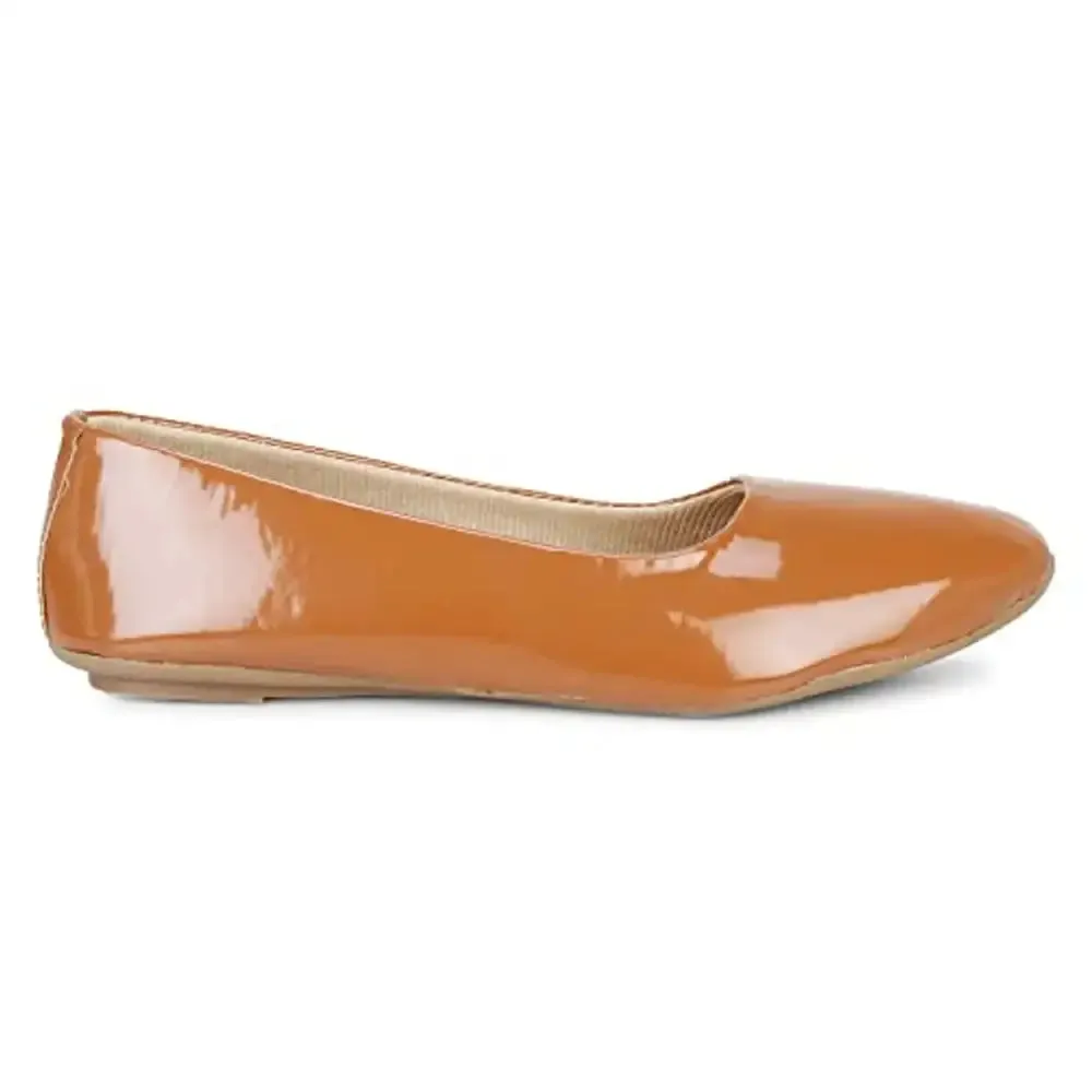 Dhairya Collection Ladies Flat Pointed Official Belly Tan