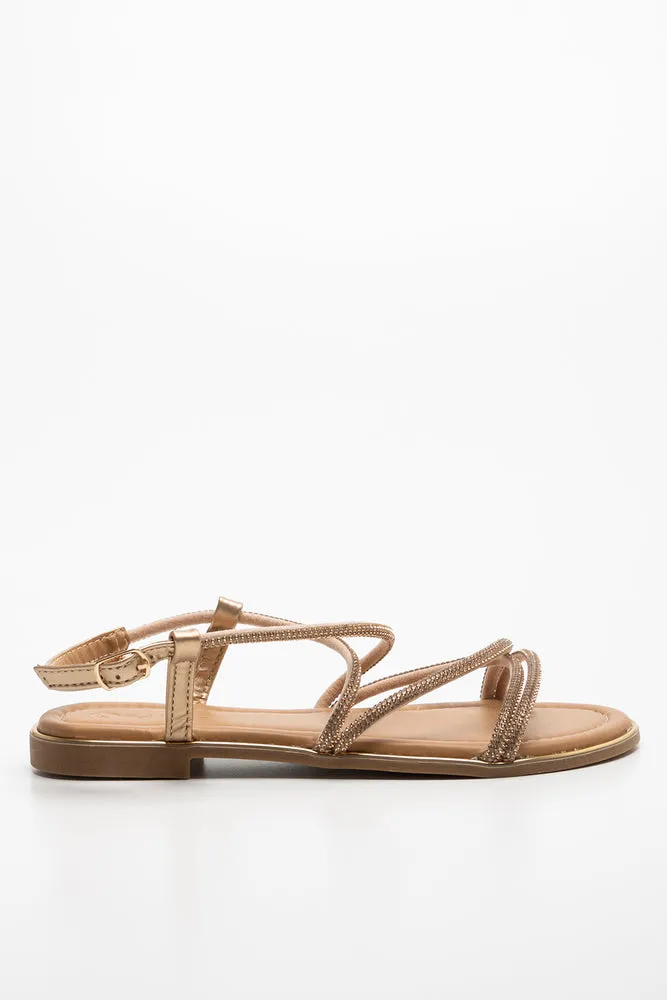 Diamante Strappy Sandal Metallic