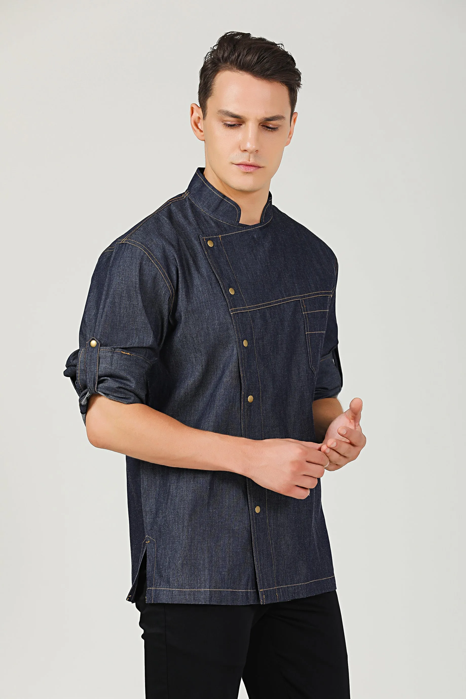 Dill Denim Chef Jacket, Long Sleeve