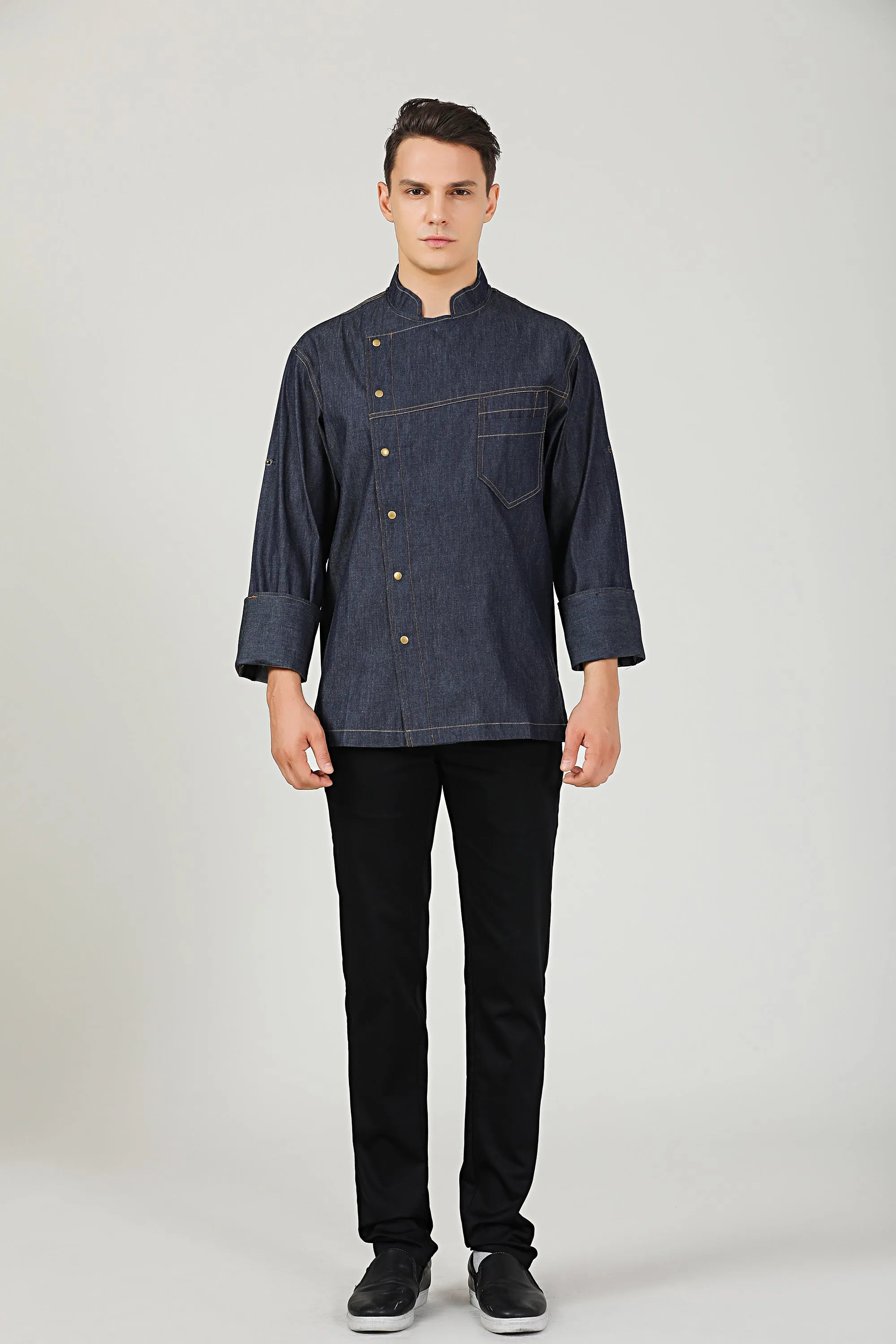 Dill Denim Chef Jacket, Long Sleeve