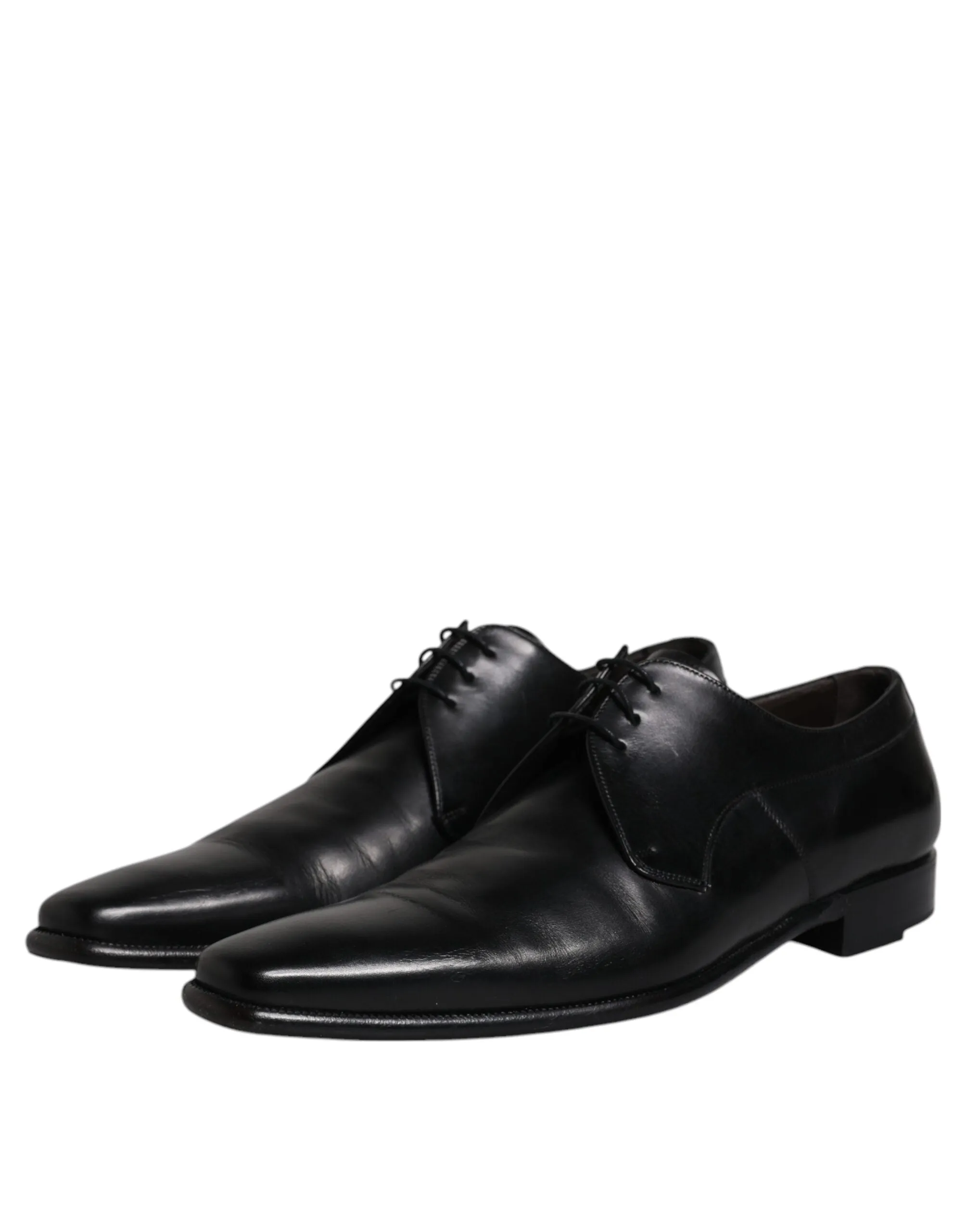 Dolce & Gabbana Black Leather Derby Men Formal Dress Shoes