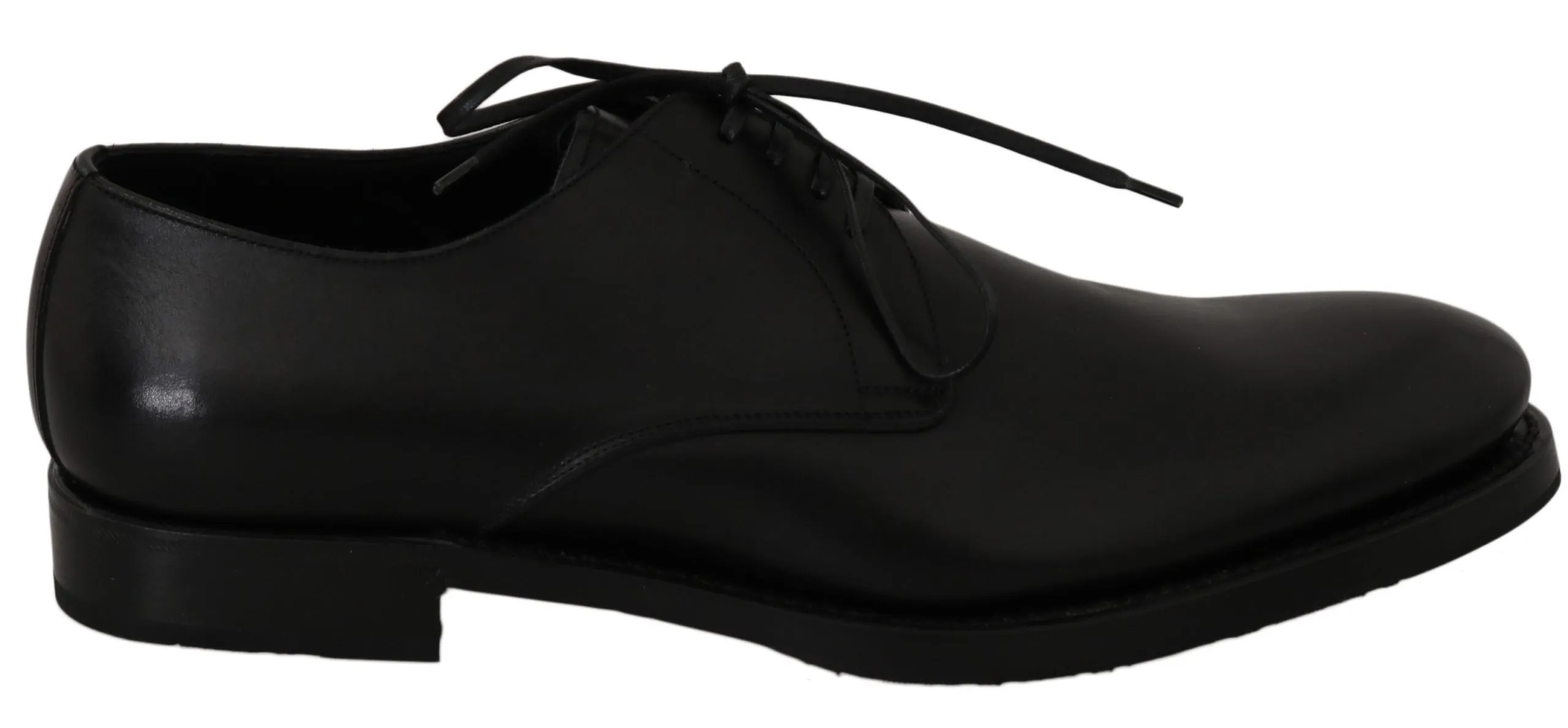 Elegant Black Leather Derby Dress Shoes