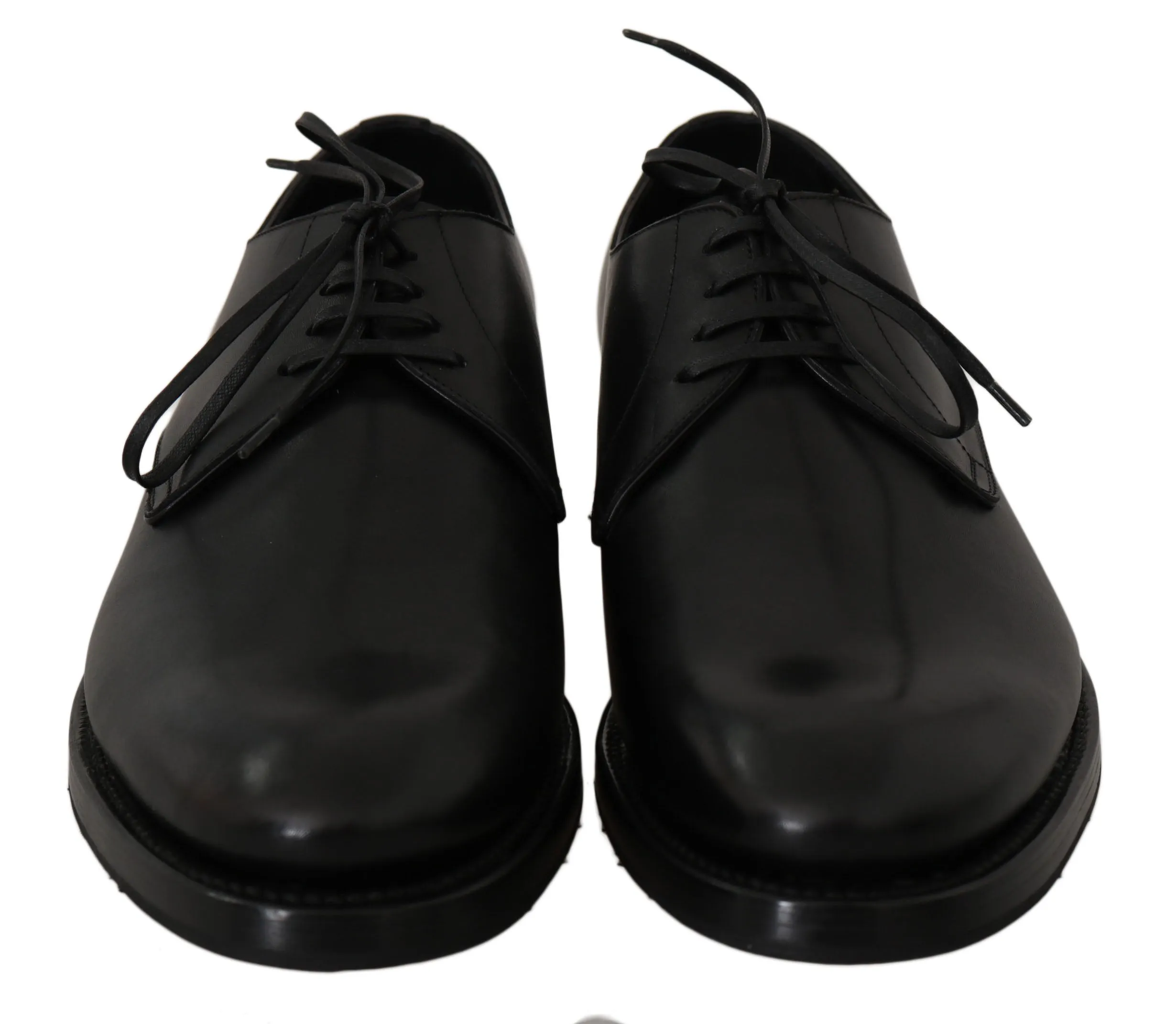 Elegant Black Leather Derby Dress Shoes