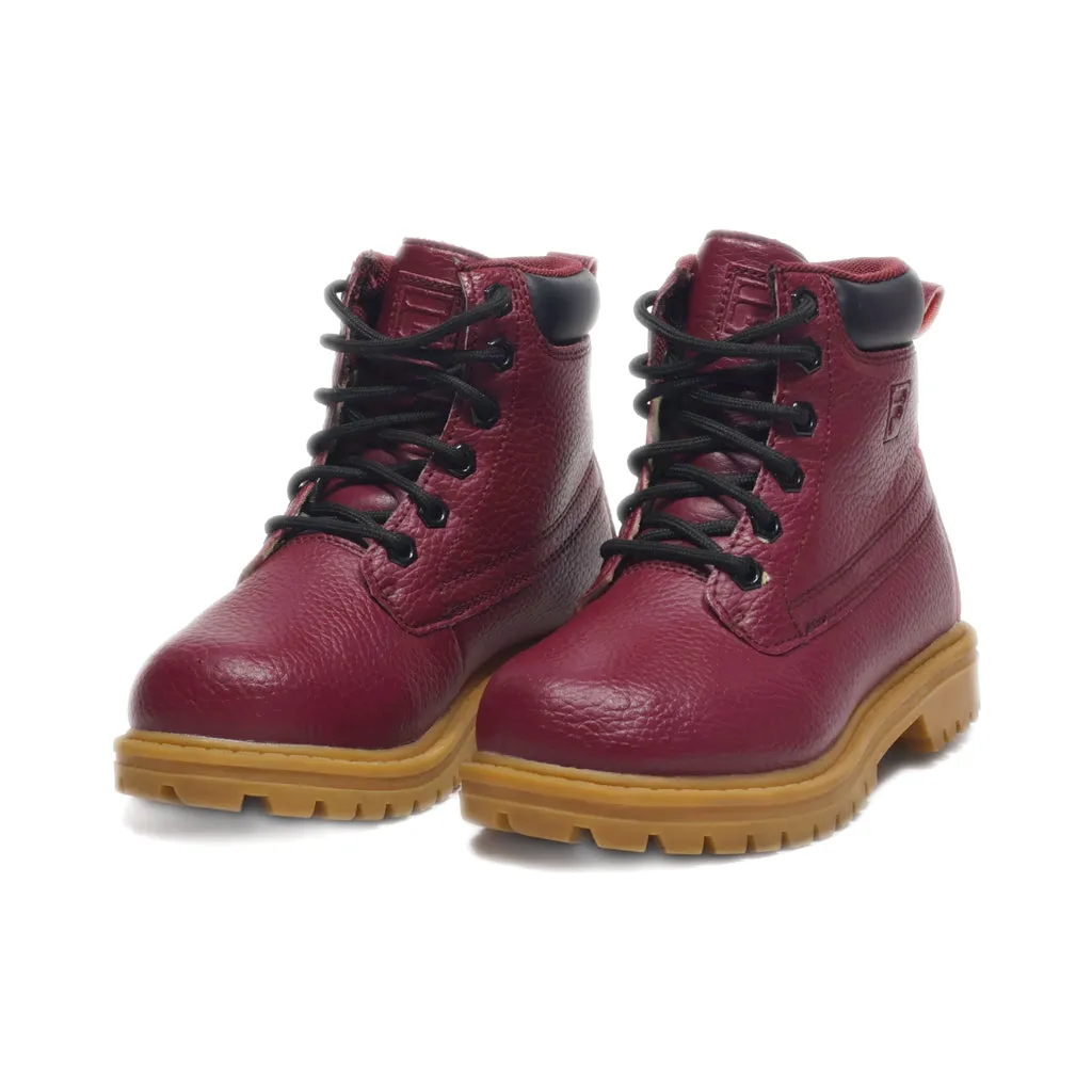 Fila Ankle Boots Leather Maroon Colour For Kids