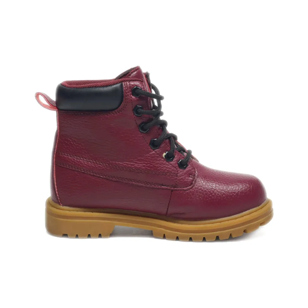 Fila Ankle Boots Leather Maroon Colour For Kids