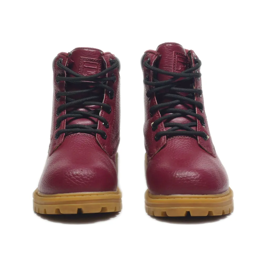 Fila Ankle Boots Leather Maroon Colour For Kids