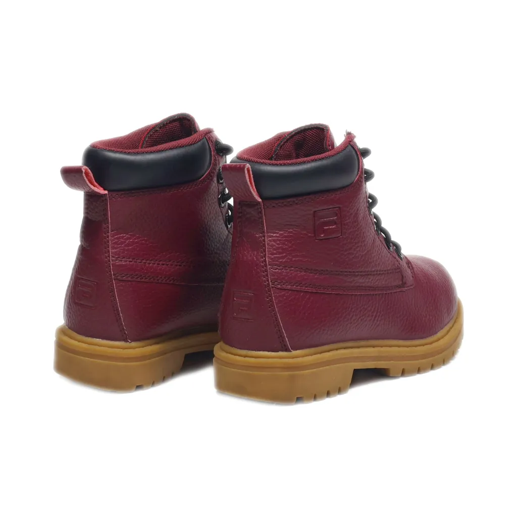 Fila Ankle Boots Leather Maroon Colour For Kids