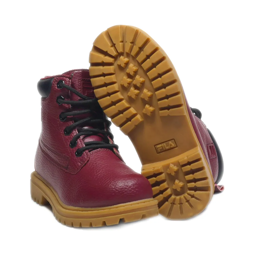 Fila Ankle Boots Leather Maroon Colour For Kids