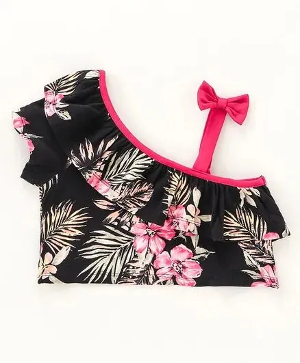 Floral Frill and Strap Top Skirt Set