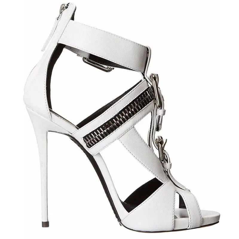 Funki Buys | Shoes | Women's Buckle Strap Zip Stiletto Sandals