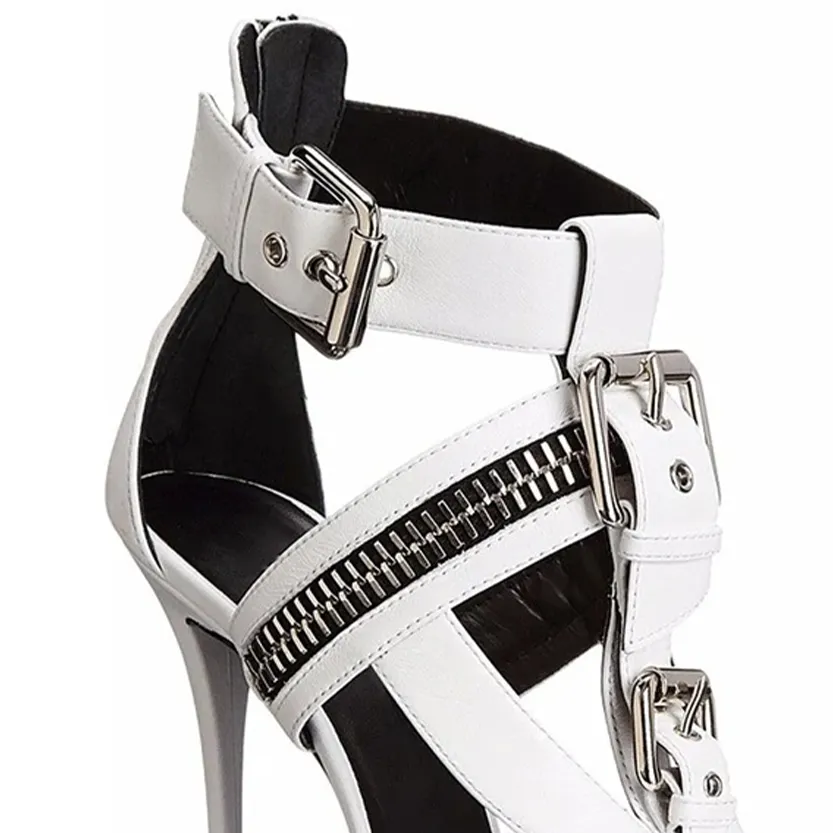 Funki Buys | Shoes | Women's Buckle Strap Zip Stiletto Sandals