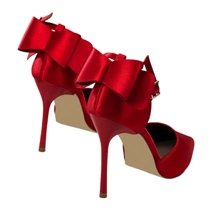 Funki Buys | Shoes | Women's Elegant Silk Bow Stiletto Pumps