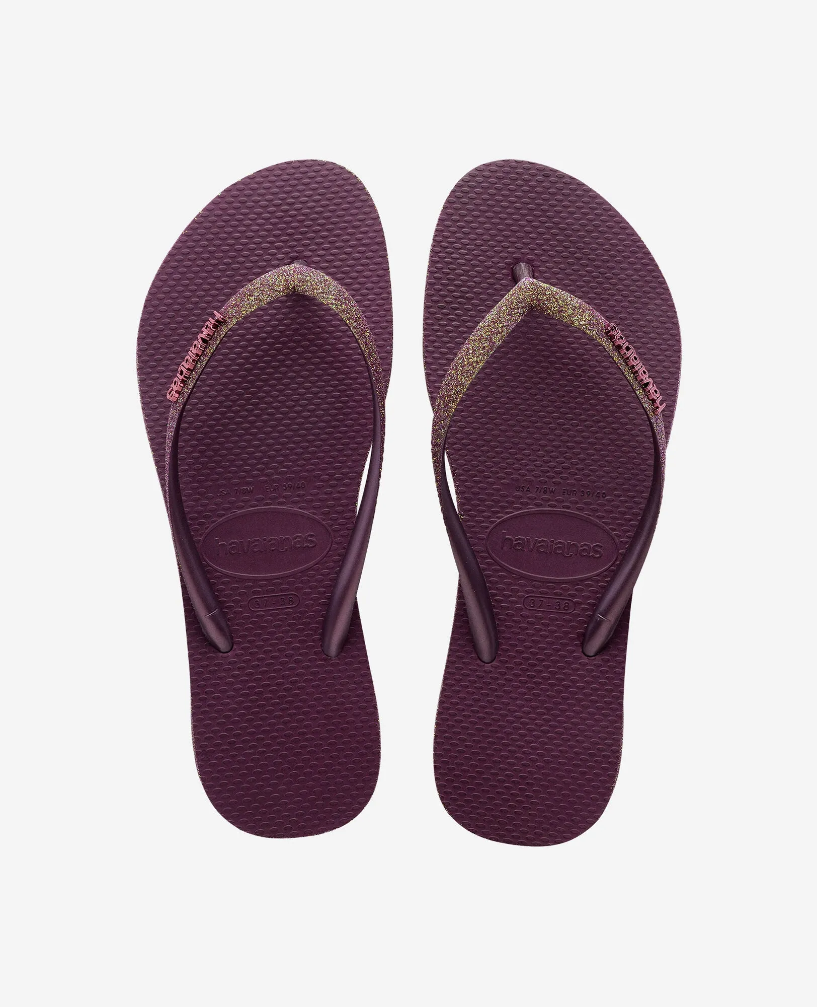 Havaianas Slim Sparkle In Aubergine For Women