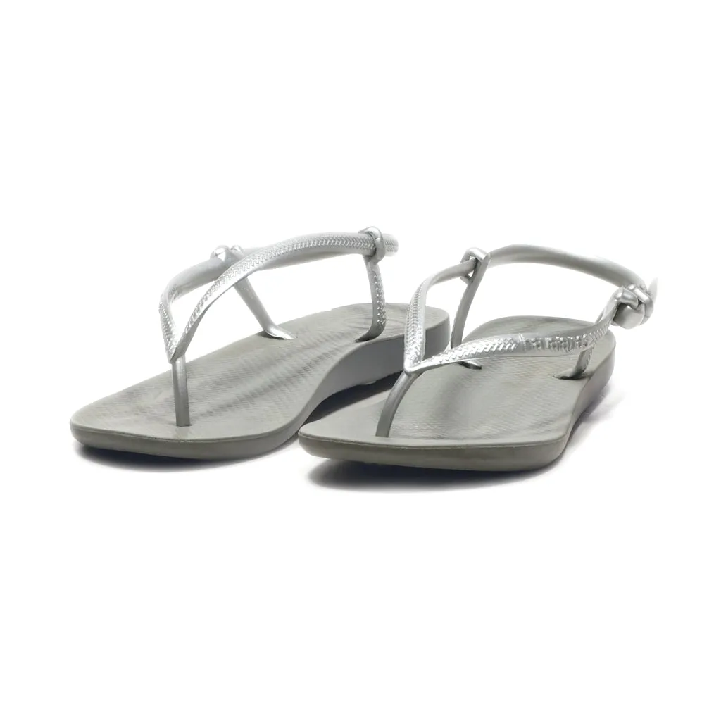 Havaianas Thong Flip Flops Rubber Silver Colour For Women