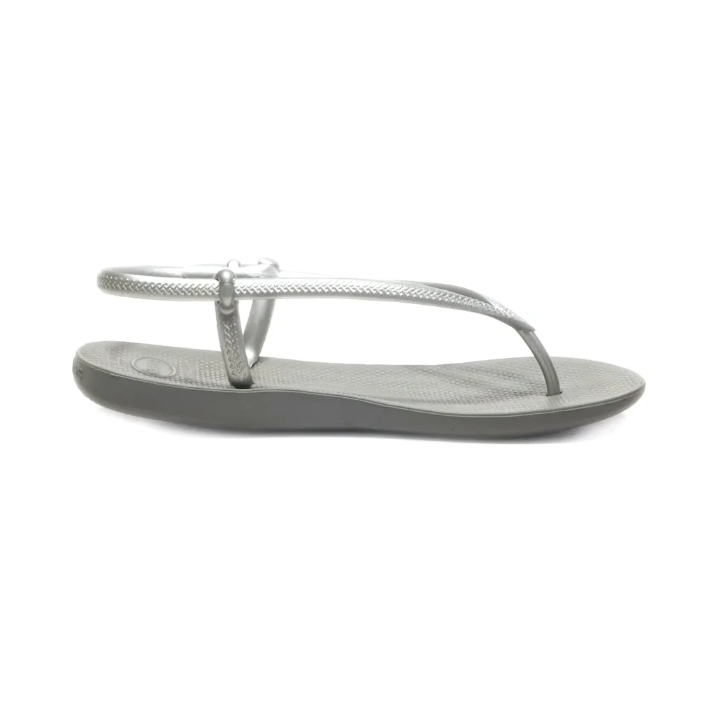 Havaianas Thong Flip Flops Rubber Silver Colour For Women