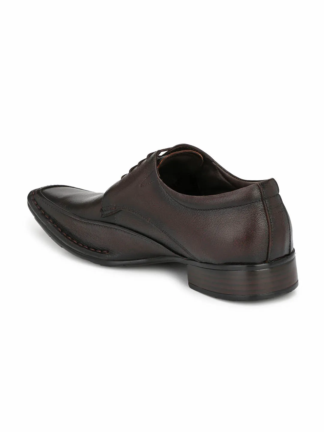 Hitz Men's Brown Derby Leather Formal Shoes