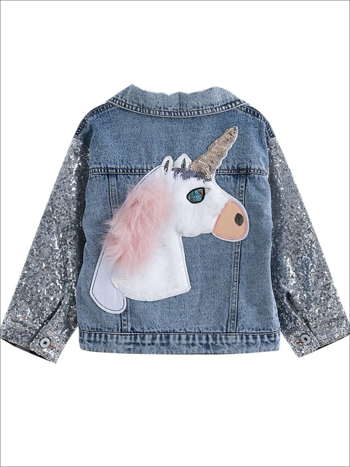 Jean Queen Unicorn Sequin Denim Jacket