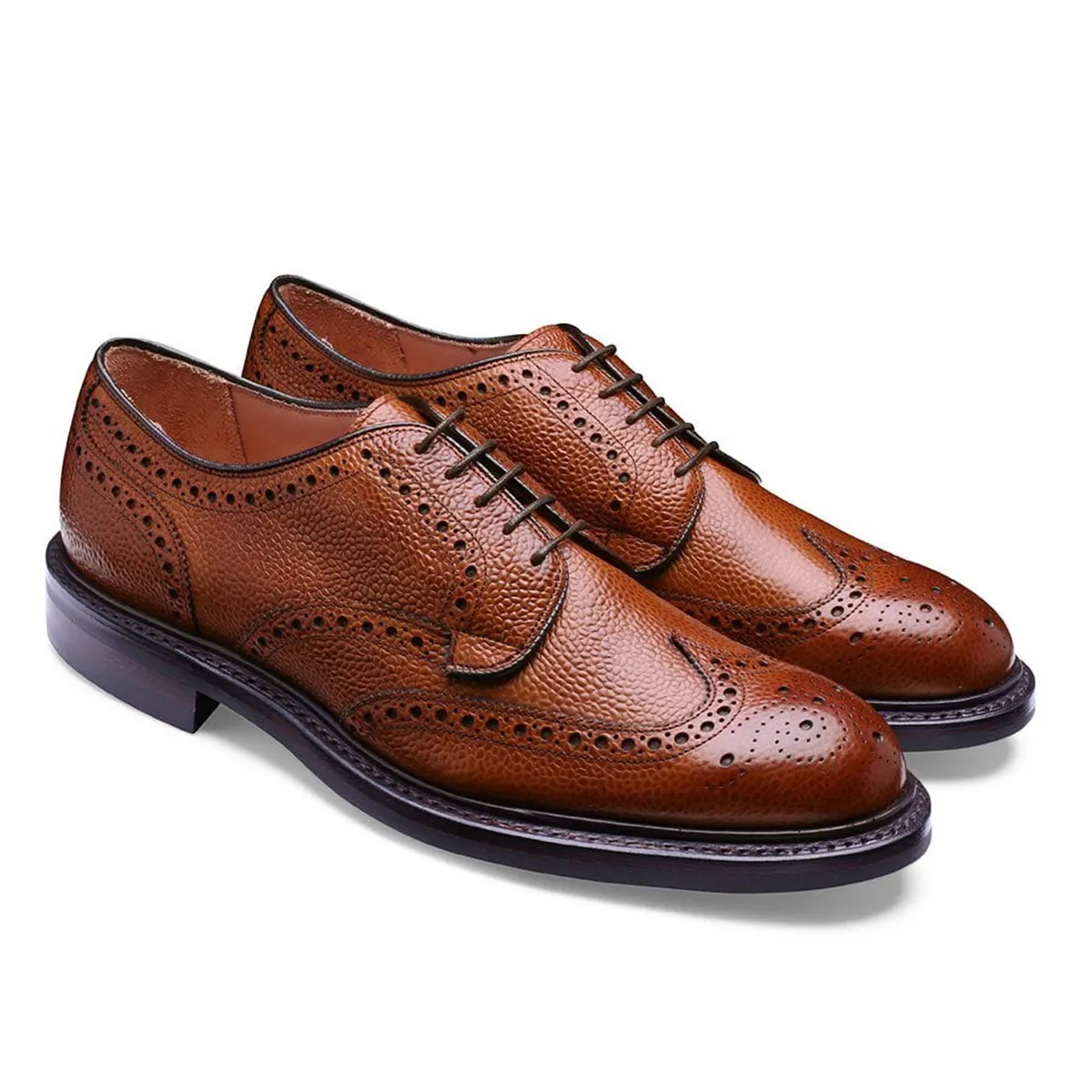 Joseph Cheaney - Bexhill Derby Brogue Shoes in Mahogany