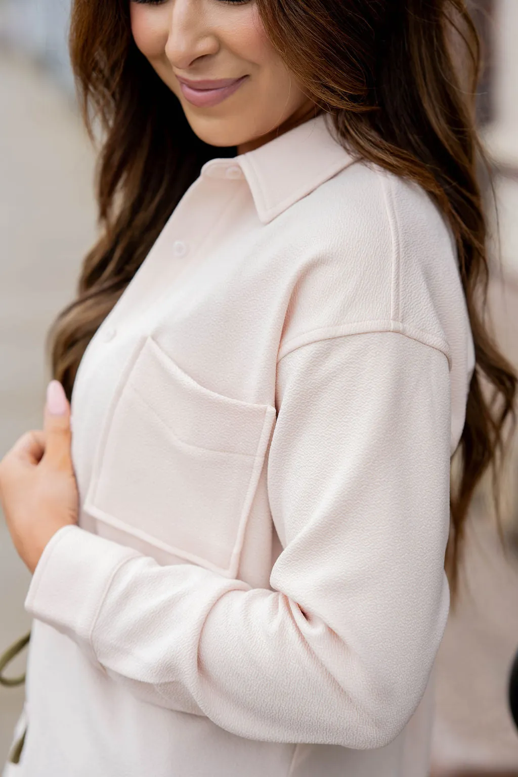 Lightweight Side Slit Button Up Blouse