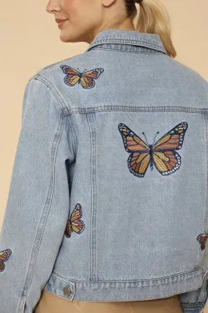 Monarch Butterfly Denim Jacket