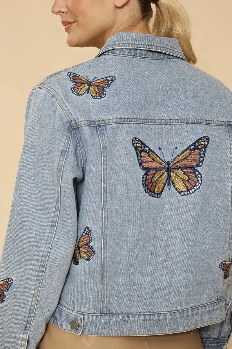 Monarch Butterfly Denim Jacket