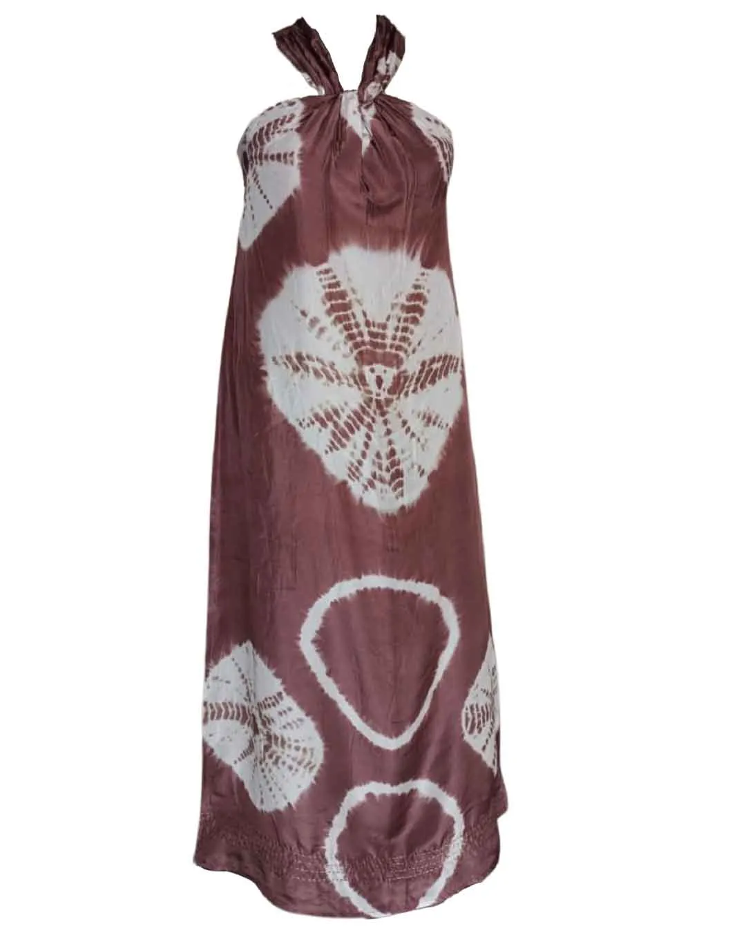 Pallas Halter Dress Shibori Cocoa