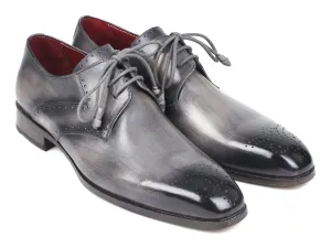 Paul Parkman Gray Medallion Derby Shoes