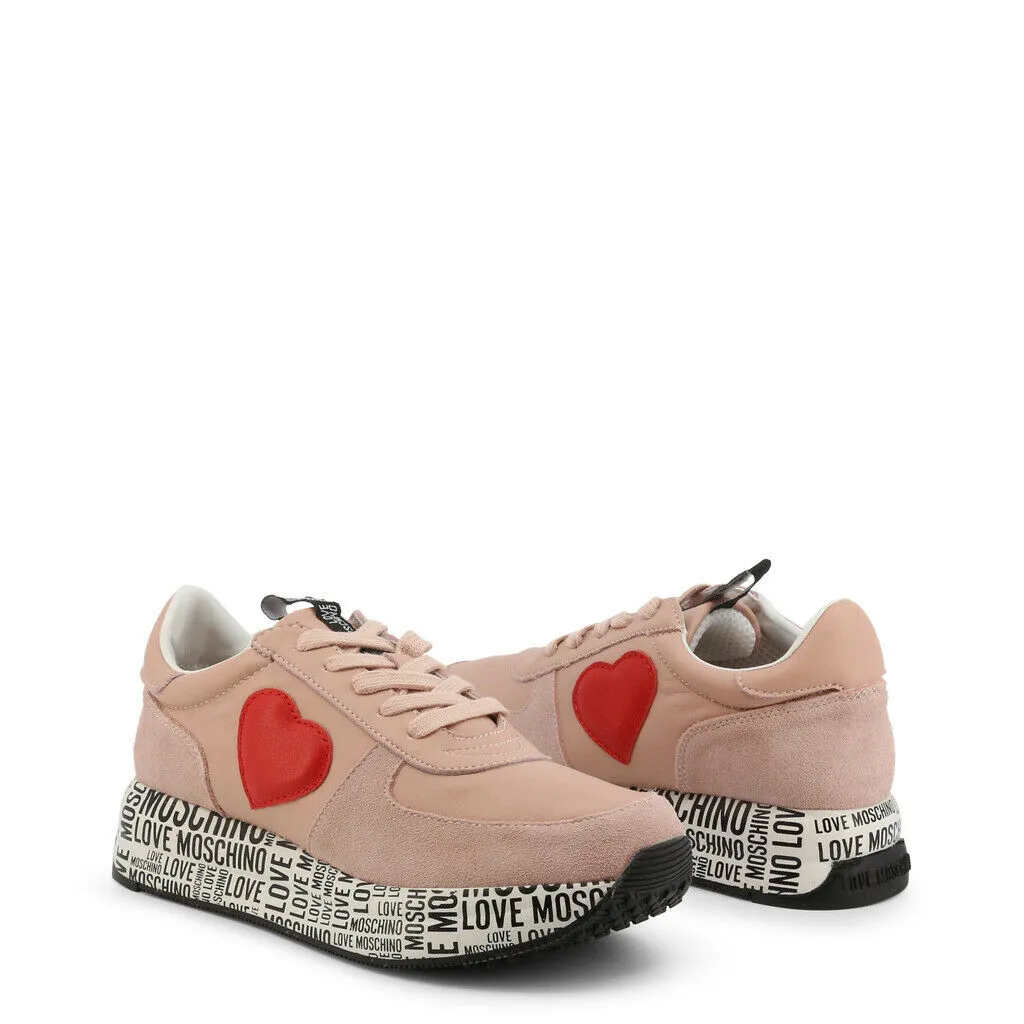 "Love" Moschino Pink Suede Sneakers - Imported from Italy